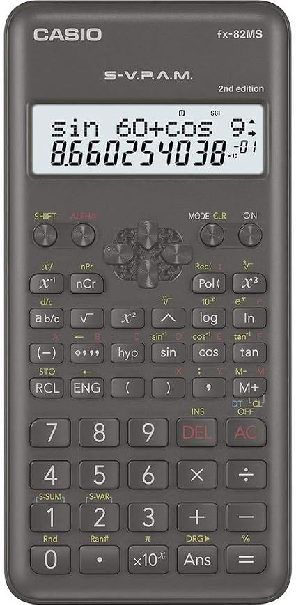 Casio FX-82MS-2-S-ET-B, Calculadora Científica, 1, Gris Oscuro