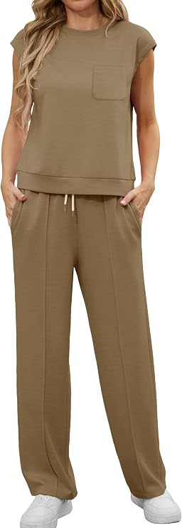 Conjunto de Dos Piezas Casual para Mujer GRECERELLE - Chándal de Verano y Ropa de Descanso Premium