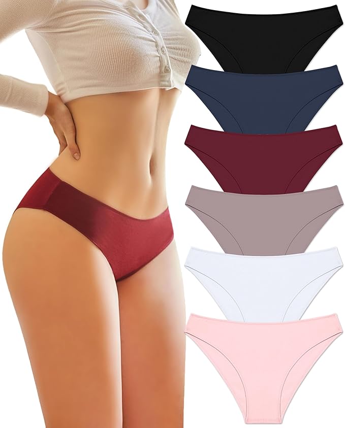 Pack de 6 Braguitas de Algodón Elástico BeReady – Confort y Suavidad Diaria para Mujer